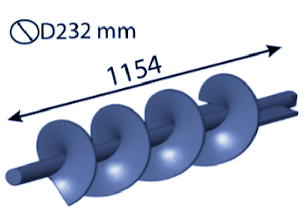 1154 mm DIA 232 mm Worm (left-handed) for Kesla ®