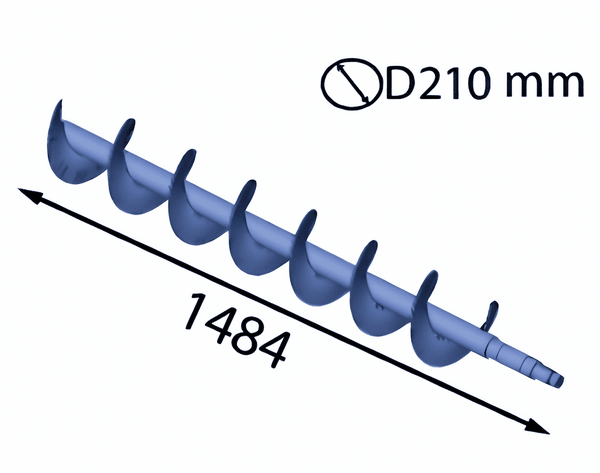 1484 mm Large spiral shaft (right-handed) for Eschlböck ®