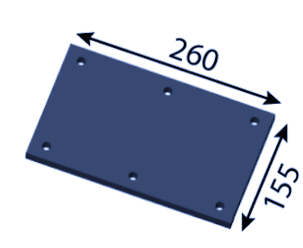 260x155x15 mm Wear-plate for fan wing for Kesla ®