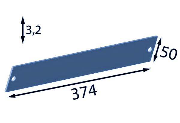 374x50x3,2 mm Wear-out metal sheet for Eschlböck ®
