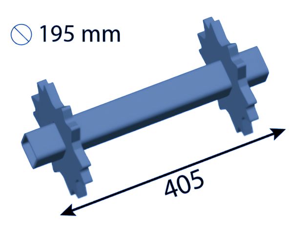 405x195 mm Driven axle for conveyor belt for Heizohack ®