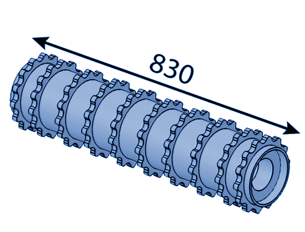 830 mm Conveyor belt driven axle pipe for Eschlböck ®